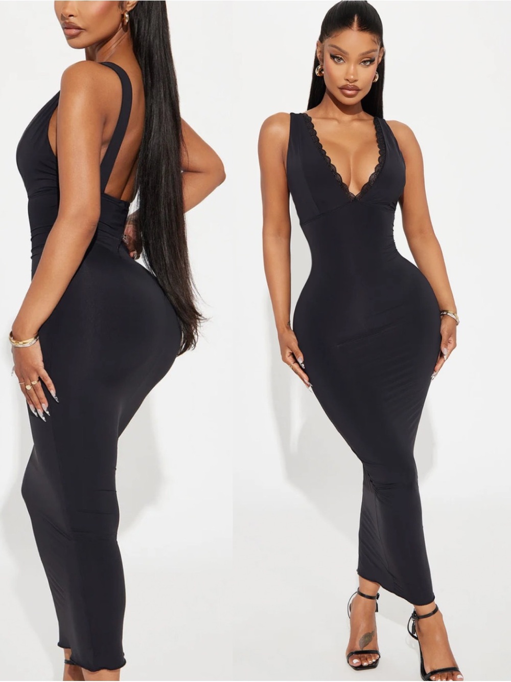 Love Or Lust Lace Trim Midi Dress